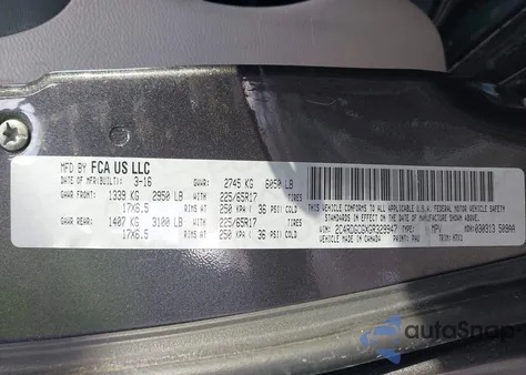 2016 Dodge Grand Caravan Sxt z USA, uszkodzony, nr VIN 2C4RDGCGXGR329947